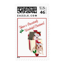 Wishes for a “Paws”itively Wonderful Christmas Postage Stamps