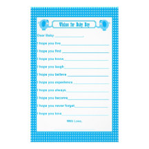 Wishes for Baby - Baby Shower Keepsake Elephant B Stationery Paper