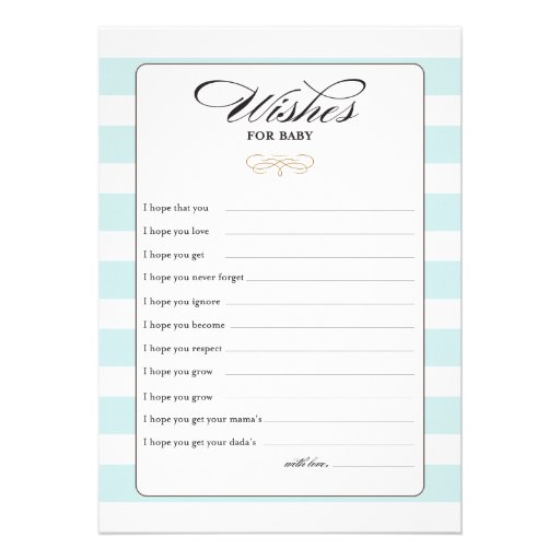 Wishes for Baby Game Card - Blue