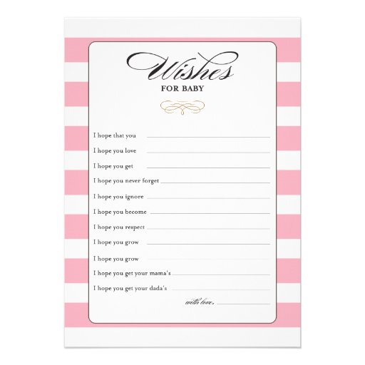 Wishes for Baby Game Card - Pink