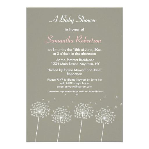 Wishes for Baby Shower Invitation (front side)