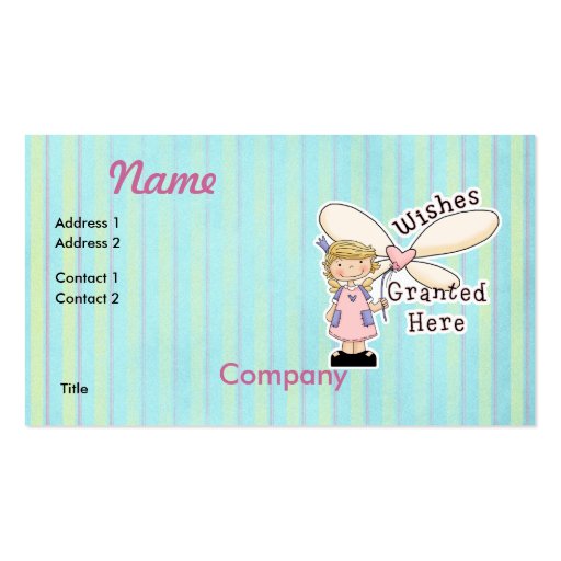 Wishes Granted Fairy Godmother Business Card (front side)