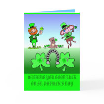 Wishing Good Luck Leprechauns cards