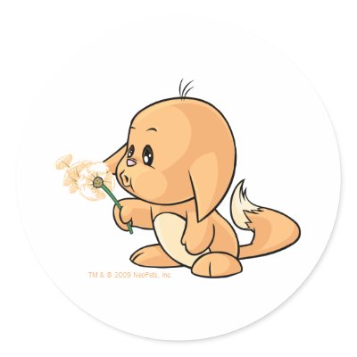 Wishing orange Kacheek Stickers by neopets