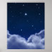 Wishing Star over Clouds Poster