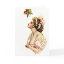 Wishing Under the Mistletoe Greeting Cards