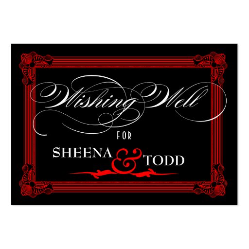 "Wishing Well" cash gift request card Business Card (front side)