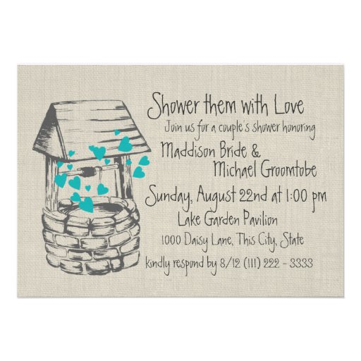 Wishing Well Couples Shower Custom Invitations from Zazzle.com