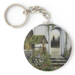 Wishing well garden ~Oil Painitng Keychain