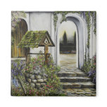 Wishing well garden ~Oil Painitng magnets