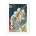 Wishing You Christmas Cheer Kids, Dog on Stairwell postcards by vintagegiftmall Wishing You Christmas Cheer Kids, Dog on Stairwell postcards
