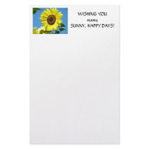 WISHING YOU Sunny Happy Days! SUNFLOWER Stationery by Basleeartprintgifts WISHING YOU Sunny Happy Days! SUNFLOWER Stationery