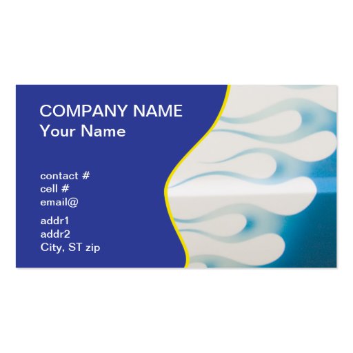 wispy blue hotrod flames business cards