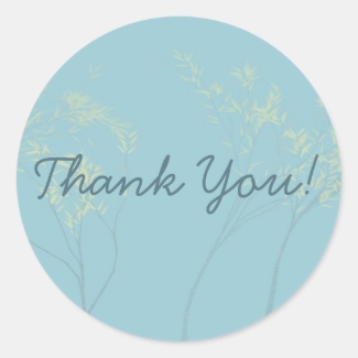 Wispy Blue Trees with Pale Yellow leaves Thank You