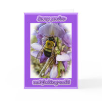 Wisteria & Big Bumblebee Get Well Card