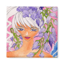 wisteria faerie square magnet magnets