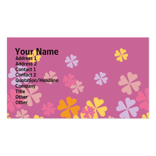 Wisteria Floral Design Business Cards (front side)