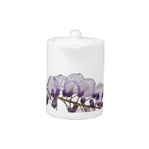 wisteria in the rain teapots