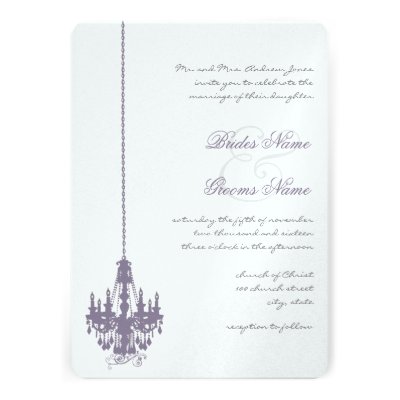 Wisteria Pewter Vintage Chandelier Damask Wedding Custom Invites