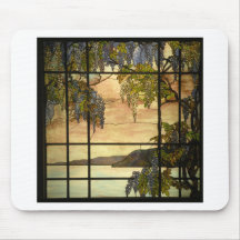 Wisteria vines in stained glass mouse mats