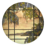 Wisteria vines in stained glass stickers