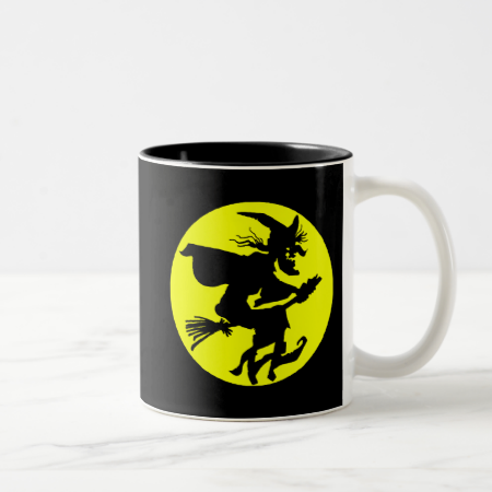 Witch against full moon mugs
