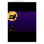 Witch and bats greeting cards