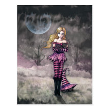 Witch and Black Cats Postcard