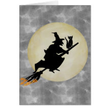 Witch and Cat Greeting Cards