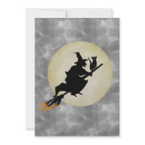 Witch and Cat Personalized Invites