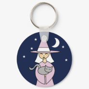 Witch and Cat keychain