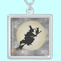 Witch and Cat necklaces