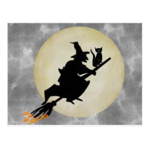 Witch and Cat Postcards
