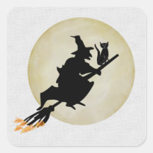 Witch and Cat Stickers