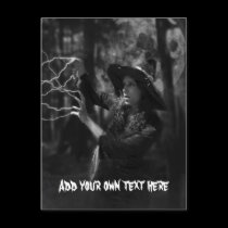 Witch and full moon postcard