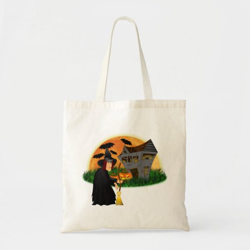 Witch and Haunted House Halloween Bag