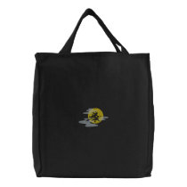 Witch and Moon embroidered bags by ZazzleEmbroidery Witch and Moon embroidered bags