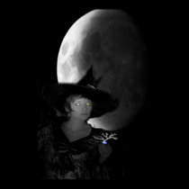 Witch and moon poster posters