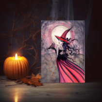 Witch and Owl Greeting Card