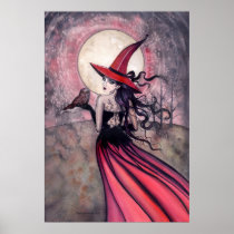 Witch and Owl Poster Print