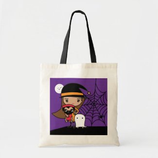 Witch and Pug Halloween Candy Bag