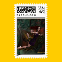 Witch and the Moon postage