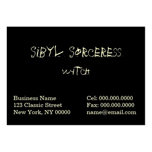 Witch at Halloween Night Business Card Templates (back side)