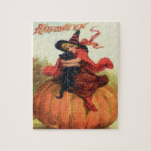 Witch & Black Cat Jigsaw Puzzle