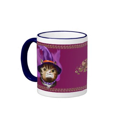 Witch Cat Face mugs by Lotacats