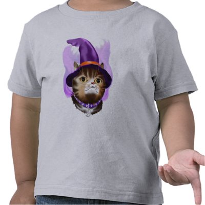 *Witch Cat Face T-shirt by Lotacats