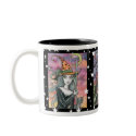 Witch Cat Halloween Mug by Molly Harrison