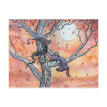 Witch Cat Halloween Postcard by Molly Harrison by robmolily Witch Cat Halloween Postcard by Molly Harrison