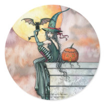 Witch Cat Halloween Stickers by Molly Harrison by robmolily Witch Cat Halloween Stickers by Molly Harrison