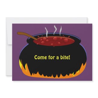Witch Cauldron Custom Halloween Party Invitations